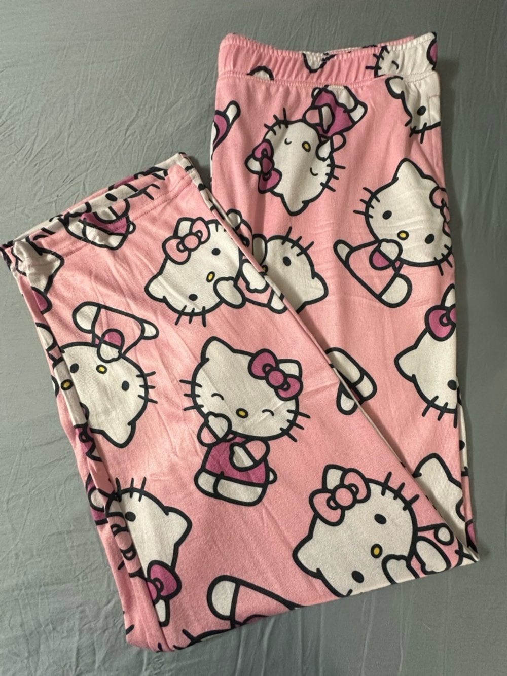 Hello Kitty Pink and White Girls Pajama Bottoms